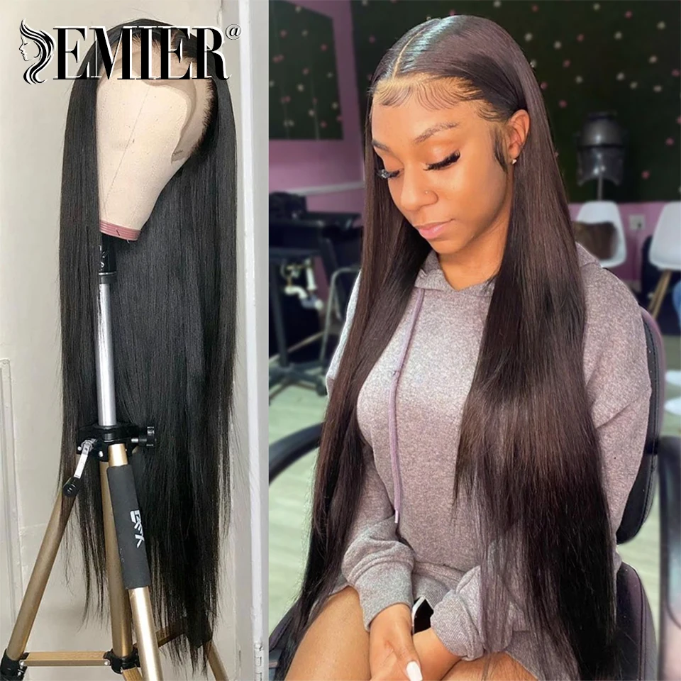 

Straight 4x4 /13x4 Transparent HD Lace Front Wig 14"-36" PrePlucked Remy Brazilian 150% 180% Density Human Hair Wigs for Women