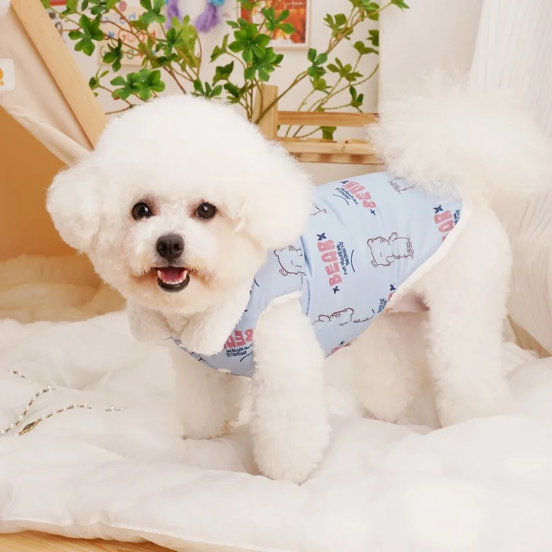 Fashion Print Dog Down Jacket Cute Soft Dog Clothes Winter Cat Jacket Coat Warm Puppy Costume Chihuahua French Bulldog Clothes