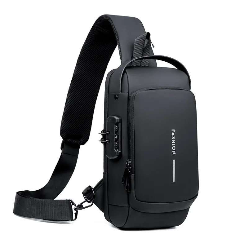 

Men's Motorcycle Messenger Bag Password Anti-theft Sports Sling Chest Bag Leisure Multi-functional Men's Shoulder Bag