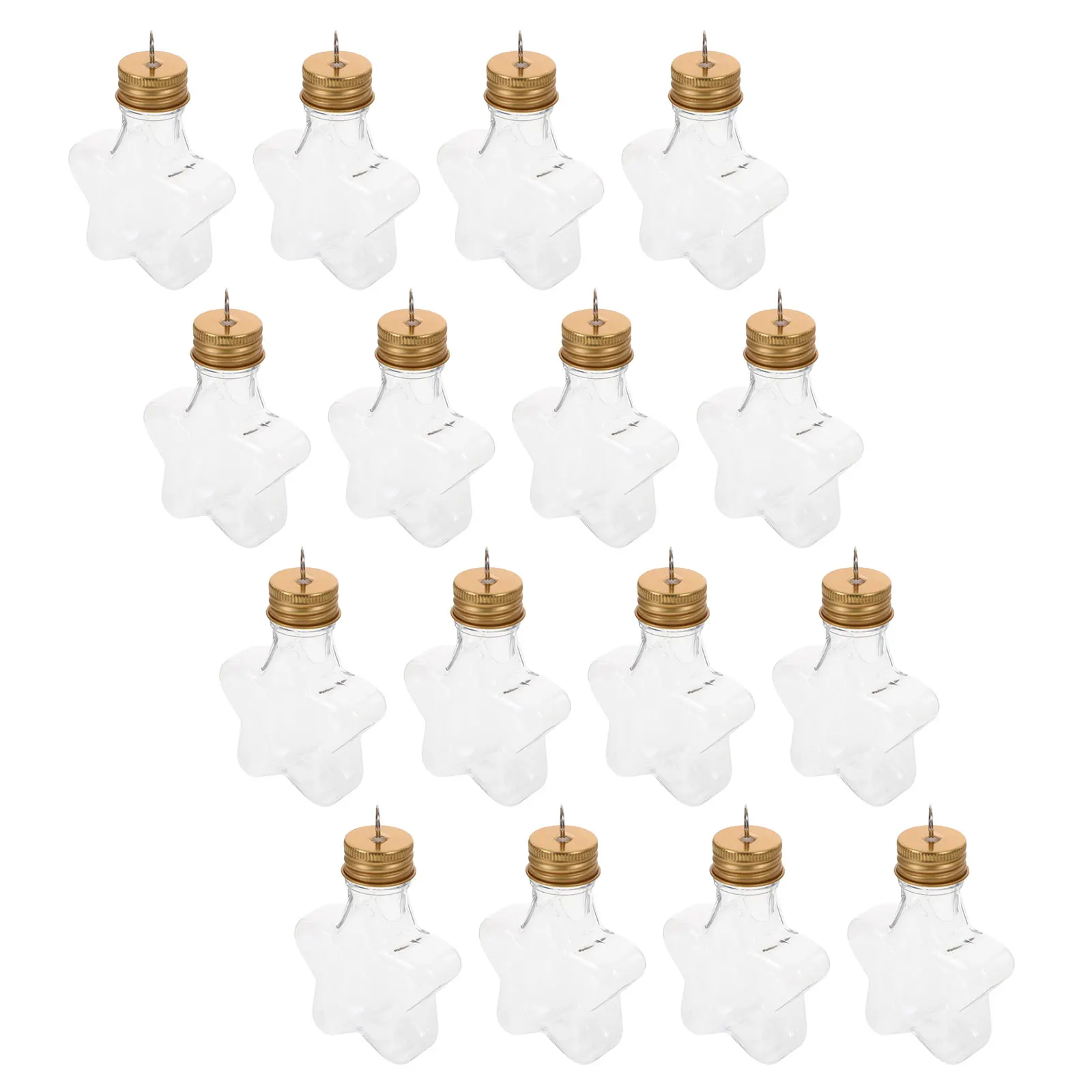 

16Pcs Star Ornament Jars Plastic Covered Candy Storage Containers for Christmas Tree Hanging Holiday Decoration Party Favor Jars