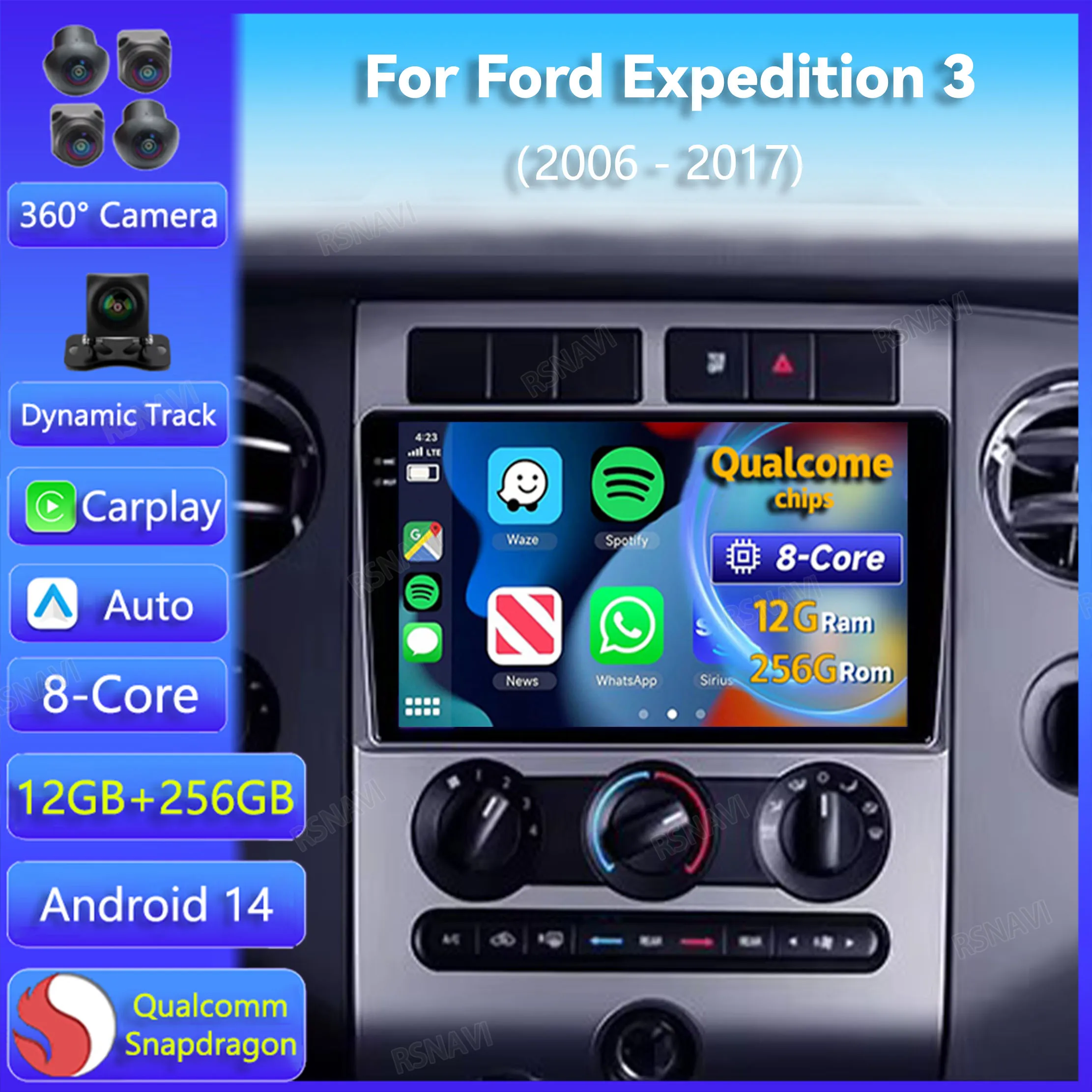 Android 14 Carplay Auto For Ford Expedition 3 U3242 U3542 U324 U354 2006 - 2017 Car Radio GPS Navigation Stereo DSP Video Player