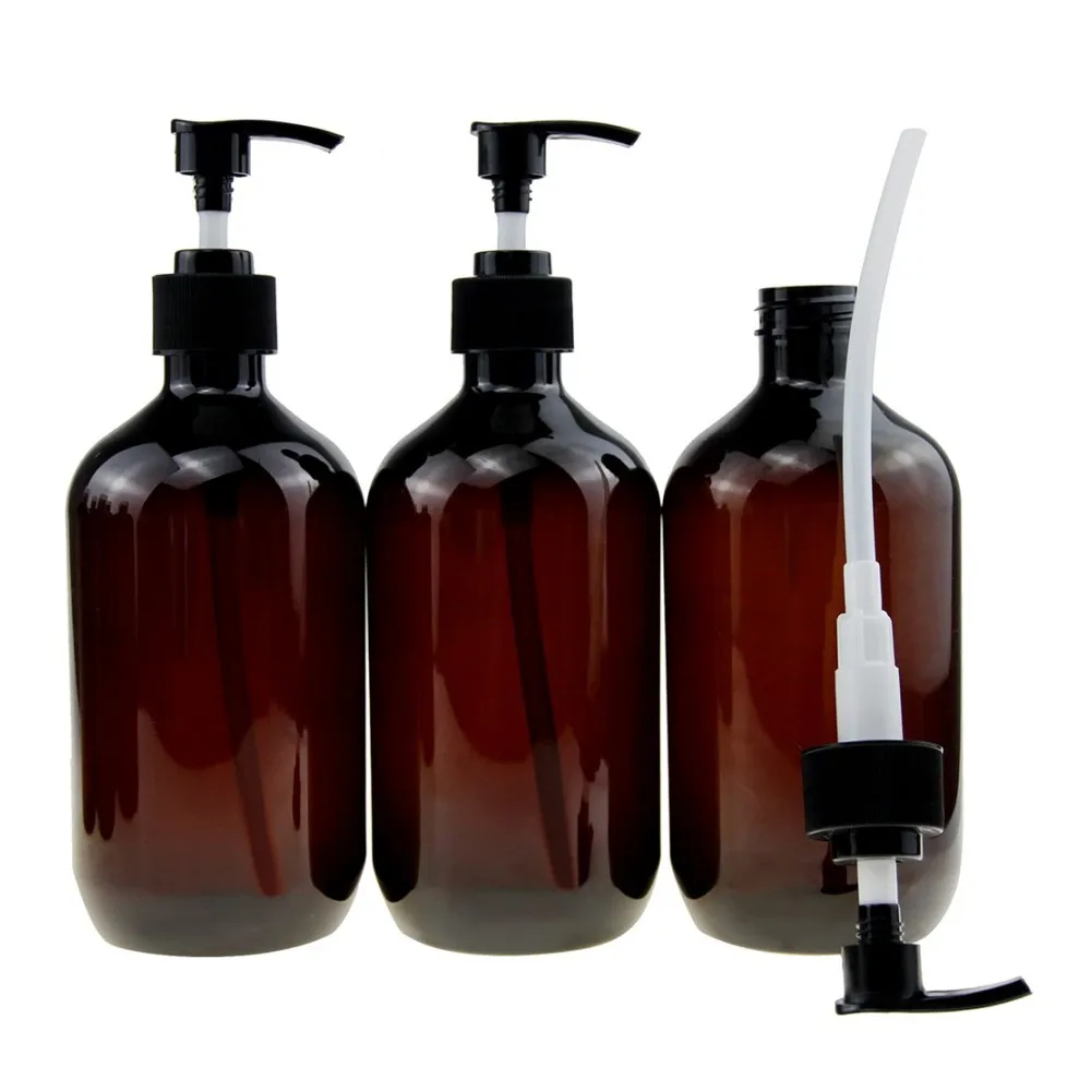 100/200/300/400/500ml Pump Bottle Dispenser Refillable Bathroom Shampoo Shower Gel Bottles Kitchen Dish Plastic Liquid Container