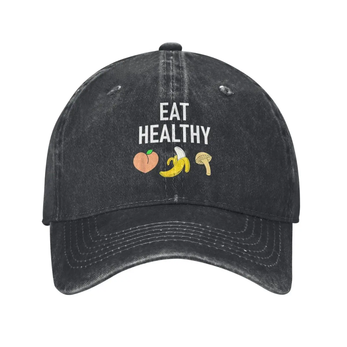 

Eat Healthy, Funny, Sarcastic demin Cap Lightweight Golf Hat Baseball Cap For Men