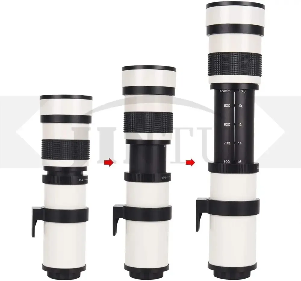 JINTU 420-800mm F/8.3 MF Telephoto Zoom Lens Kit for NIKON D90 D80 D7500 D7200 D7100 D5600 D5500 D5400 D5300 D5200 D5100 D3200