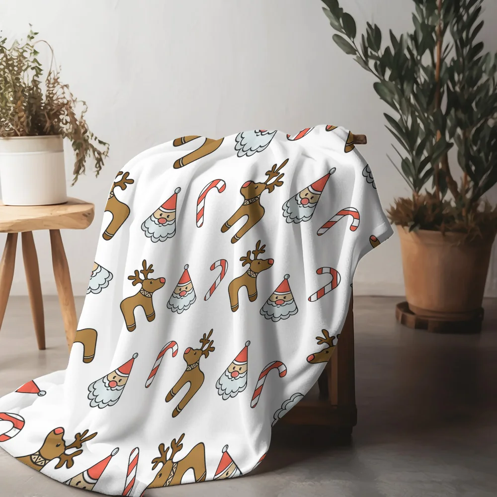 TU Cozy Christmas Throw Blanket Soft Plush Flannel Fleece Blanket Warm Winter Decor Gift Holiday Home Bedding Shaggy Throw