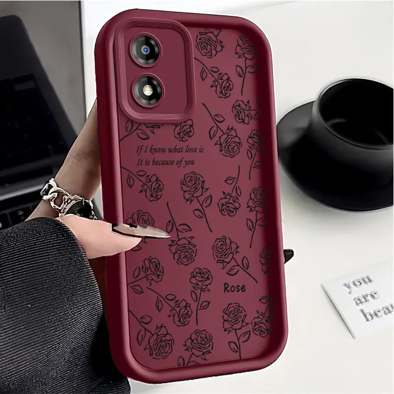 E13 Simple Rose Sky Eye Ladder Phone Case For Motorola Moto E13 Cover