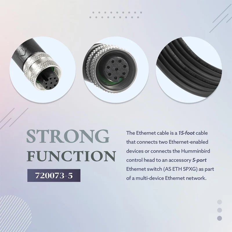 เปลี่ยนสายเคเบิลอีเทอร์เน็ตบนเรือฮัมมินเบิร์ด720073-5 15ฟุตเป็น EC 15E 15ft พอดีกับเกลียว15 12 10 9 8 7และ1100 900 800ซีรีส์