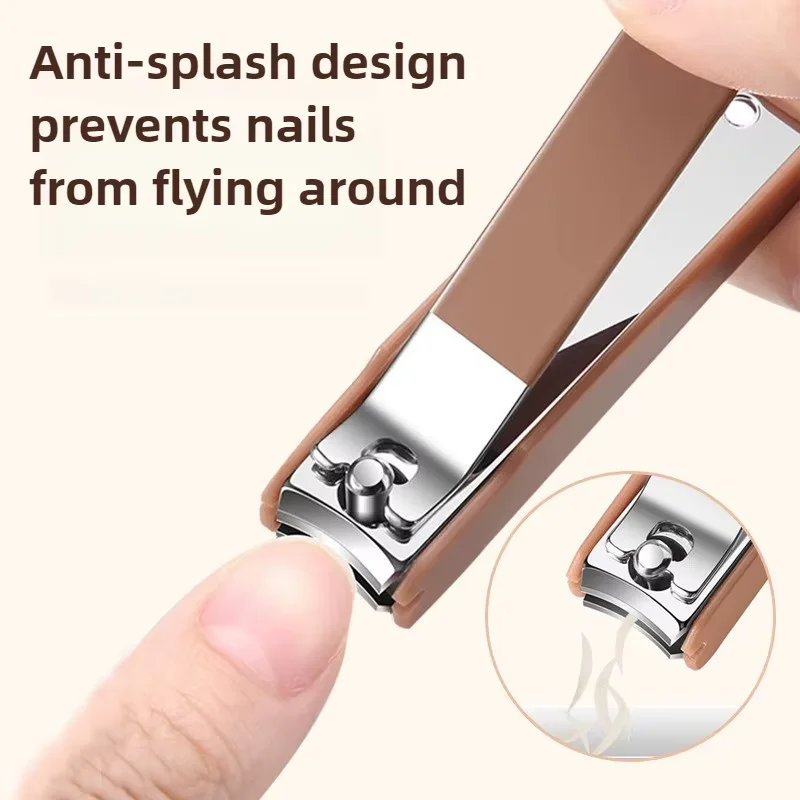 8PCS Brown Nail Cutter Set Stainless Steel Nail Clippers With Folding Bag Manicure Cutter Kits Scissors Makeup Beauty Tool