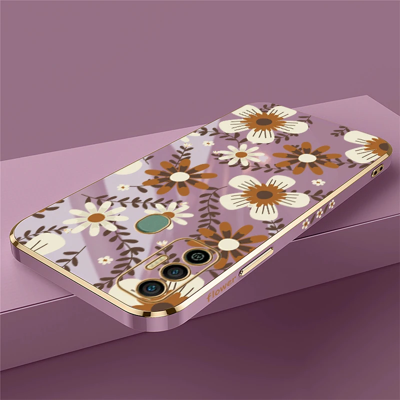 حافظة هاتف لهاتف انفينيكس تكنو سبارك 20 20C 7 8 10 Pro 8C 7T 5 Air 5 6 Go 2024 غطاء خلفي من السيليكون الناعم على شكل زهرة #2