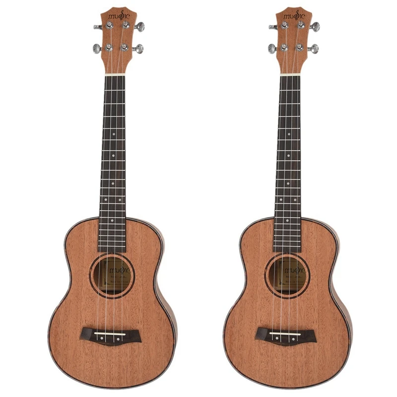 

2X Tenor Acoustic Electric Ukulele 26 Inch Travel Guitar 4 Strings Wood Mahogany Music Instrument