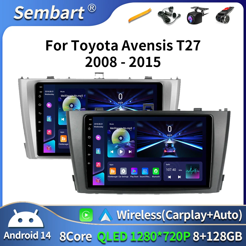 

Android 16 Car Radio For Toyota Avensis T27 2009 - 2015 Navigation GPS Multimedia Player Stereo wifi+4G Carplay auto video 2din