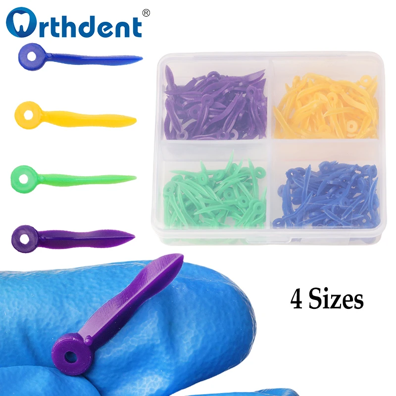 200Pcs/Box Disposable Dental Wedges Tooth Gap Wedge with End Circular Holes Plastic Dentist Oral Care Accessories 4Sizes