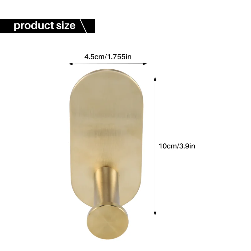 ABHU 벽걸이 형 핸드 타월 바 랙 브러시 골드 스테인레스 스틸 라운드 화장지 홀더 후크 하드웨어 액세서리