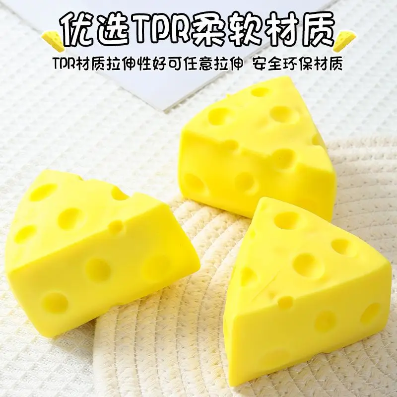 Squeeze Toy Simulation Cheese Squeeze Toys Sticky Soft Decompressing Pinching Cheese Cute Slow Rebound Relief Relax Toys
