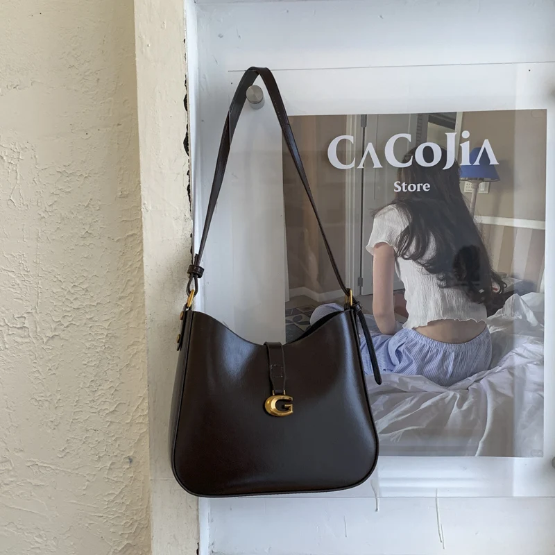 حقيبة يد جلدية مصممة شهيرة، حقيبة يد نسائية للمكتب، حقيبة ساعي البريد عبر الجسم إكسسوار أنيق #2