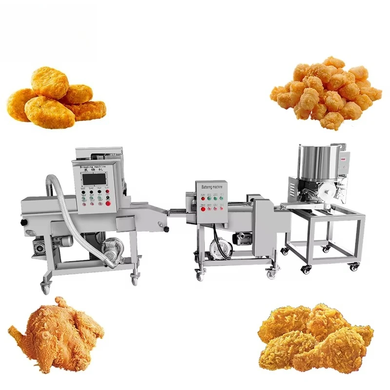 Máquina Empanadora y Rebozadora Automática Yunquan Nueva de 220V para Nuggets de Pollo, Tempura y Albóndigas de Carne
