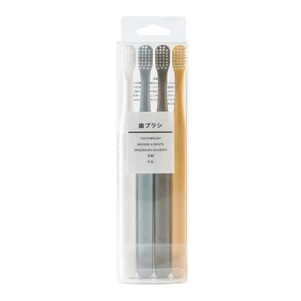 Escova de dentes com cabeça pequena, cerdas macias, para dentes sensíveis, viagens familiares, cuidados dentários, cuidados orais, 4 pçs/set, j4s0