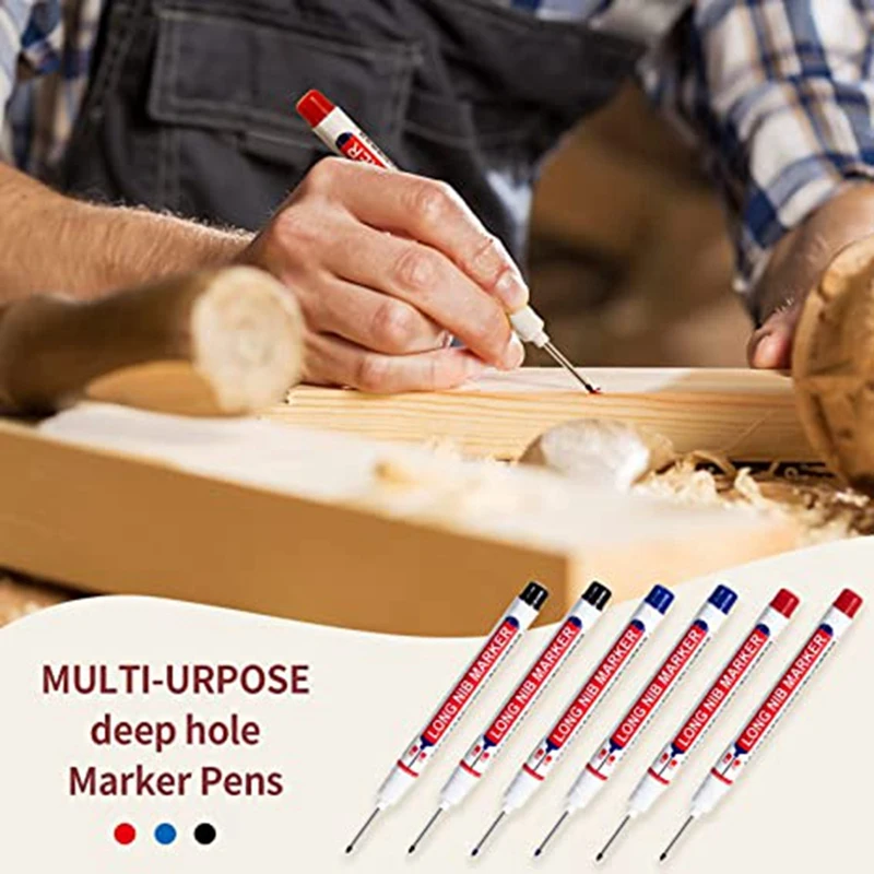 Deep Hole Pens Long Nib Marker Hole Marker Pensdeep Drill Hole Long Nib Marker For Bathroom , Construction Woodwork