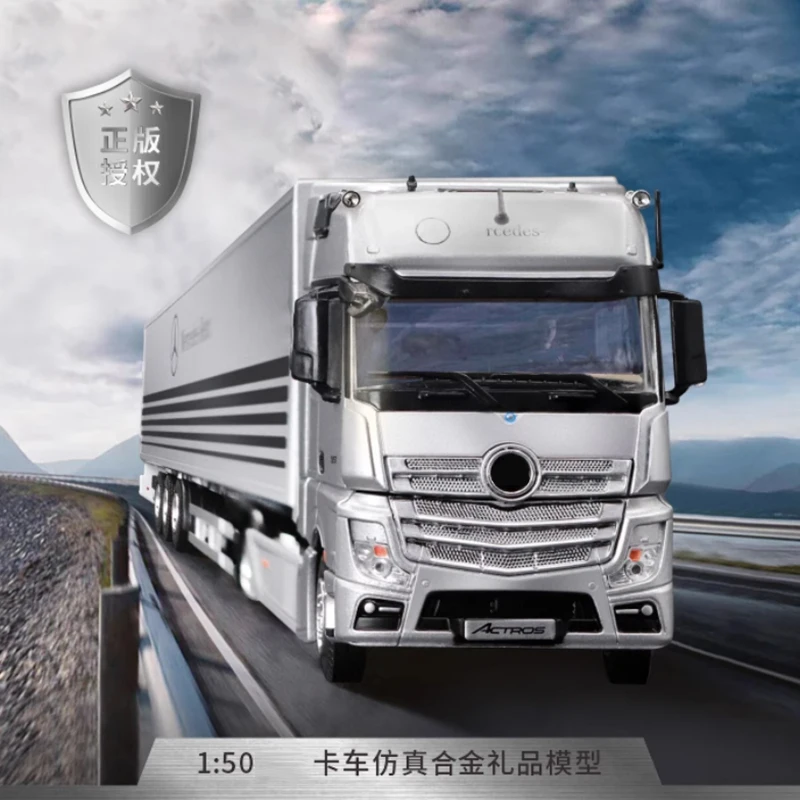 

Perka 1:50 Scale Flatbed Truck Trailer Silver Alloy Engineering Vehicle Model Classic Collection Souvenir Display Ornament Car