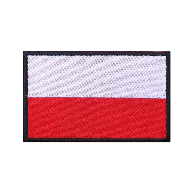 1PC Polska flaga Polska Naszywki Opaska haftowane haczyk i pętla żelazko na haftowanej odznaka Wojskowy