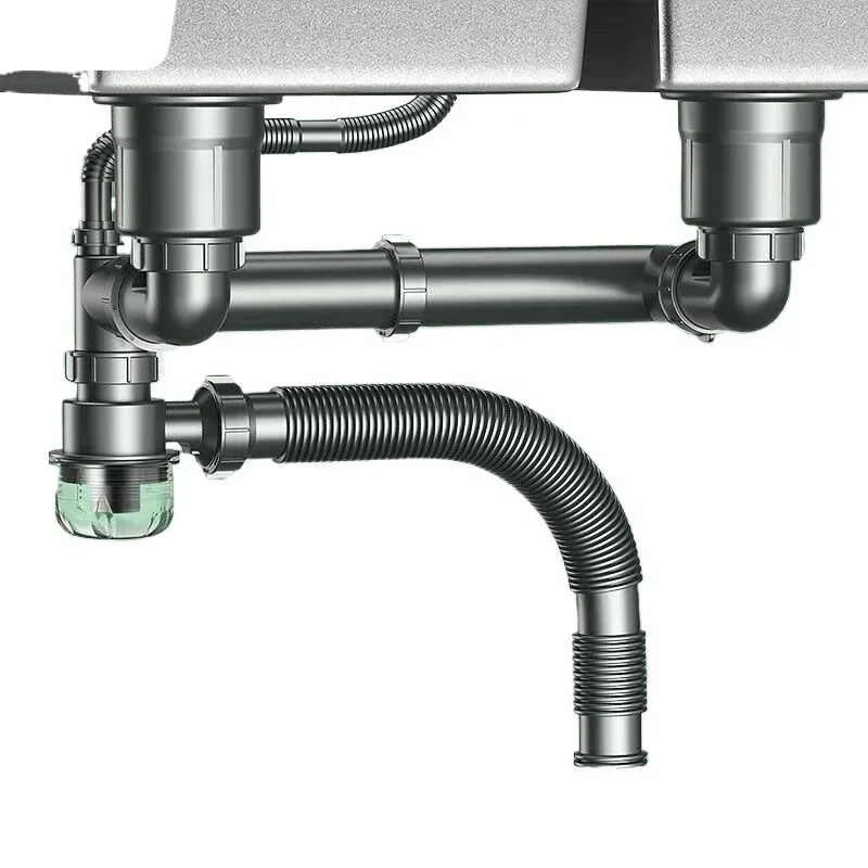Kitchen launching set, vegetable basin, sewer pipe accessories, double sink to wash dishes