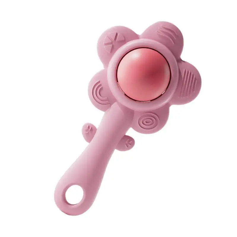 Flower Rattle Silicone Sensory Teething Toy Babies Rattle Toy Sensory Teething Toy For Toddler Boy Girl Aged 6-18 Months