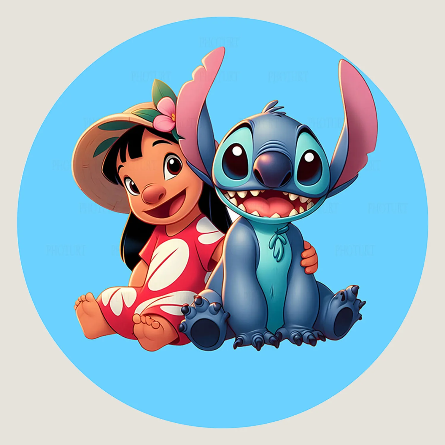 

Round Stitch and Angel Background Kids Birthday Party Baby Shower Backdrop Pink Circle Banner Photography Decor Props