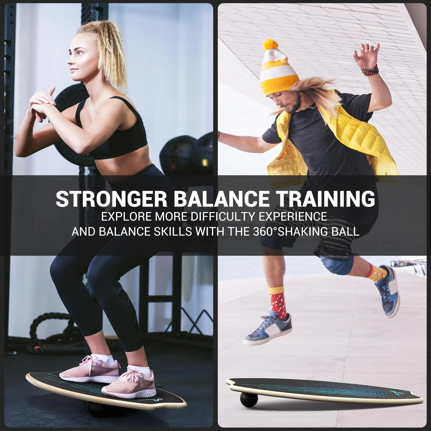 Wobble Board Met Verstelbare Stoppers-Oefen Een Balancerende Stabiliteitstrainer Voor Het Verbeteren Van De Balans, Surftrainer En Fysieke Therap