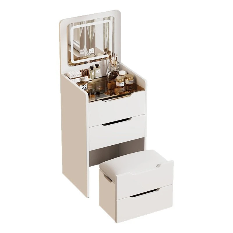 

Dresser Modern Simple Cream Style Small Apartment Bedroom Flippable With Stool Makeup Table Integrated