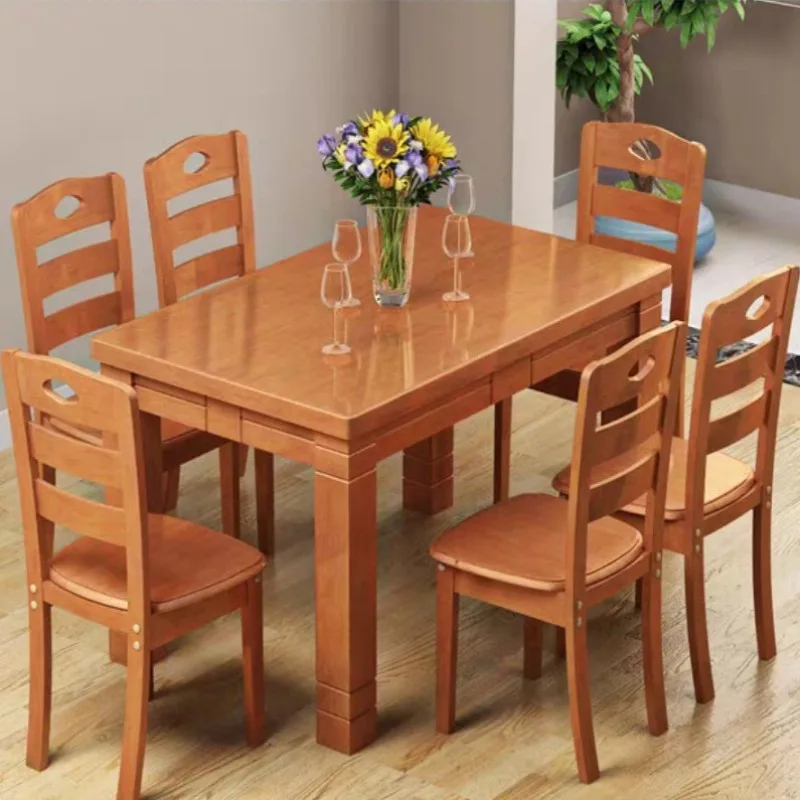 Restaurant Wood Dining Table Center Coffee Kitchen Chairs Salon Nordic Dining Table Modern Luxury Muebles Living Room Furniture