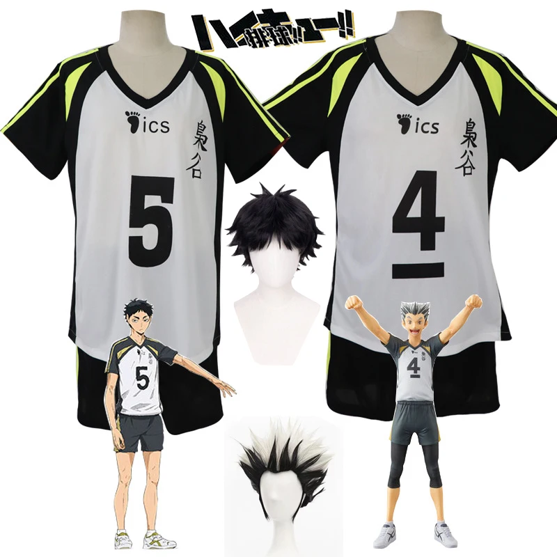 Akaashi Keiji Джерси Аниме Haikyuu Bokuto Kotaro Косплей Костюм Парик Волейбол Спортивная Одежда Костюмы на Хэллоуин для Мужчин Женщин