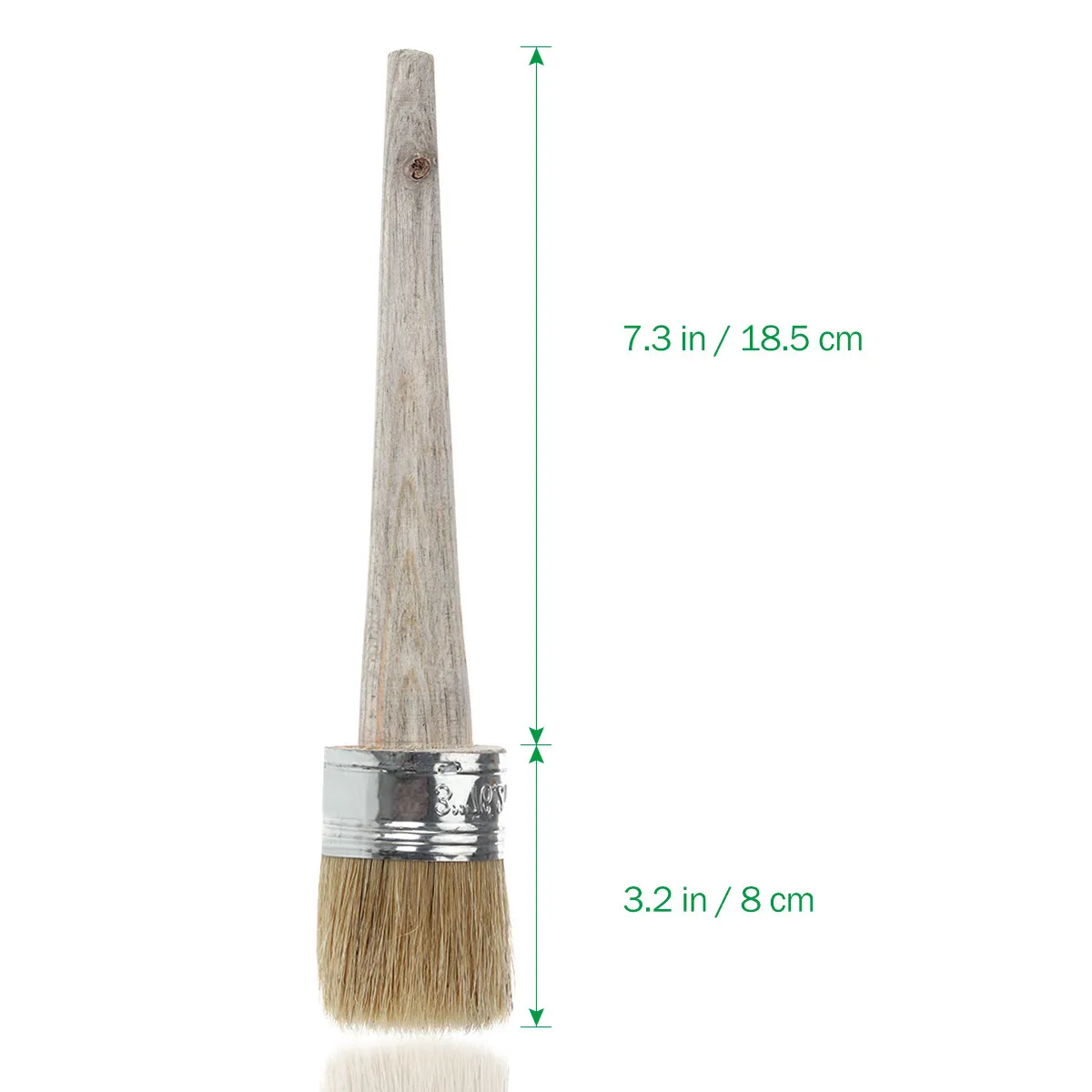 Wax Brush Round Shape 1.5 Inch Large Head Natural Bristles for Furniture Restoration Cream Dark Clear Wax Smooth