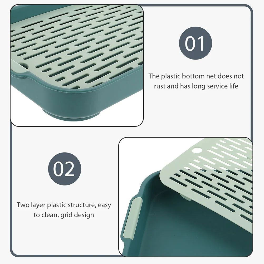 

2pcs Pet Litter Box Plastic Rabbit Indoor Bunny Toilet Box Anti-Fall Design Cage Rabbit Litter Hamster Toilet Thick Bottom Large