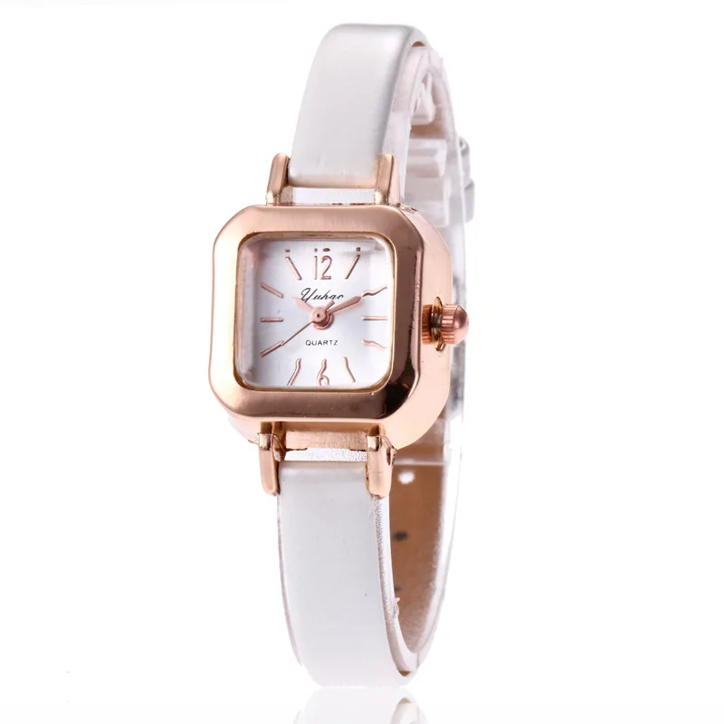 Reloj clásico sencillo con esfera cuadrada pequeña para mujer, relojes de pulsera de cuarzo elegantes Retro para mujer, reloj informal con correa de cuero para mujer