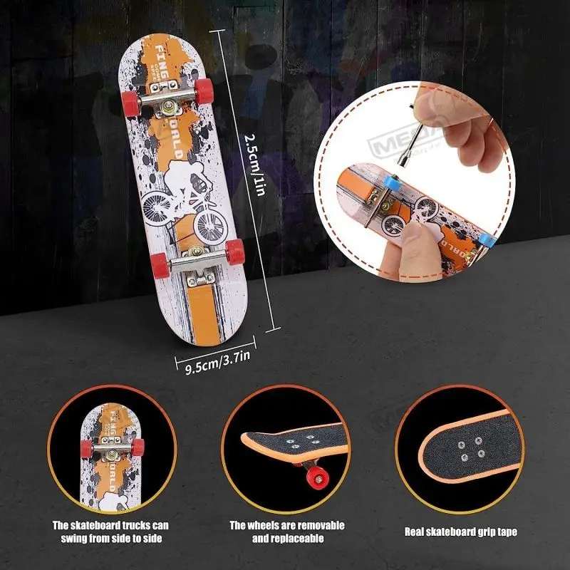 Finger Skatepark Set Professional Tech Practice Deck Platform Stunt Finger Skateboard assemblare rampa Park Skating Shoes kit Toys