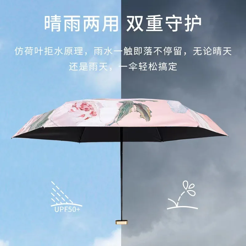 60% discount sun protection umbrella for women, rain and shine dual purpose umbrella, small and portable UV protection umbrella