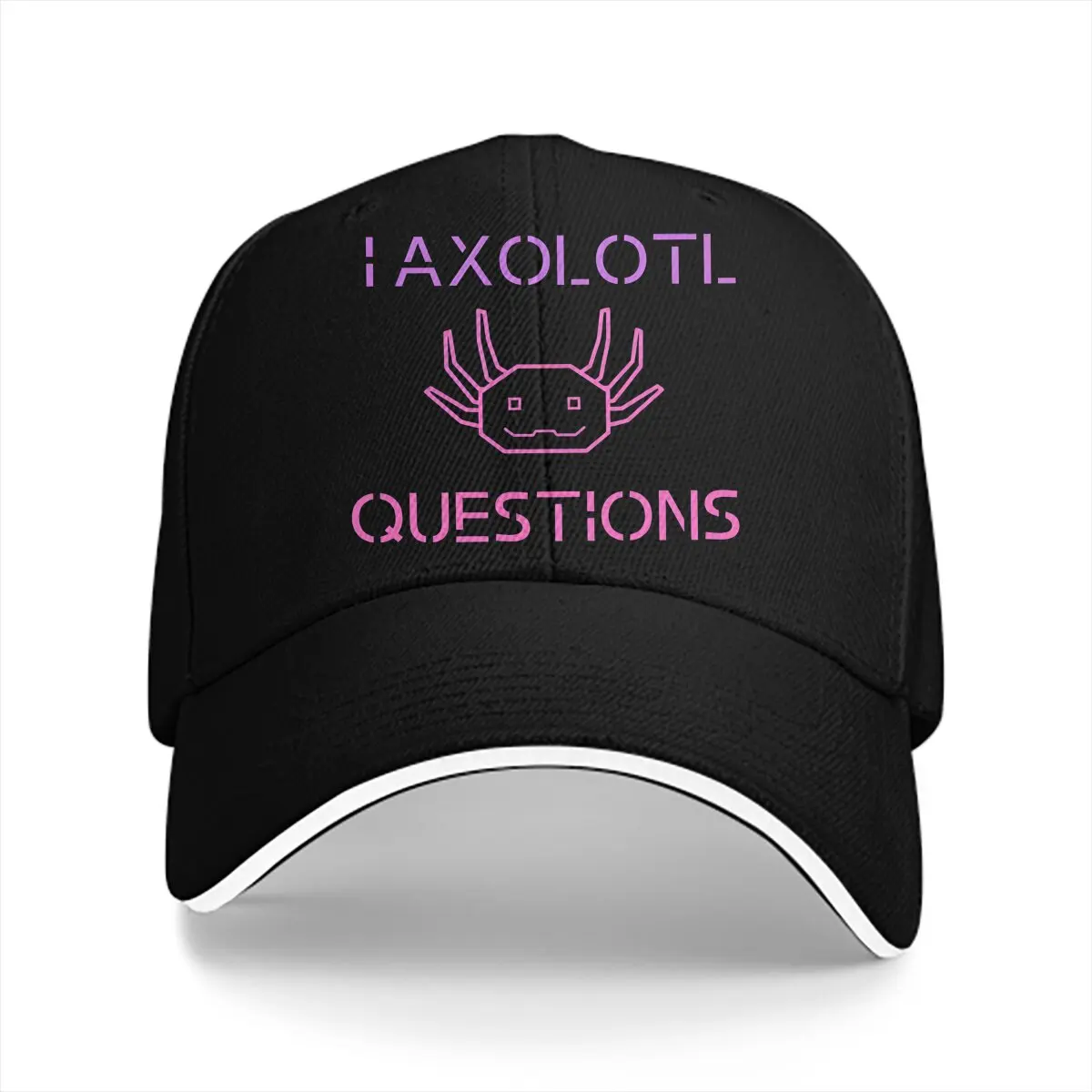 Axolotl Lover Multicolor Hat Peaked Men's Cap I Axolotl Questions Personalized Visor Protection Hats