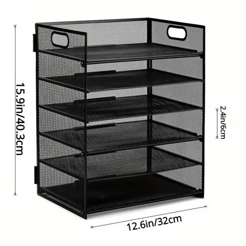 Imagem -05 - Mesh Desktop File Organizer Classificador de Papel Bandeja Carta Office Pastas Titulares a4 Camadas 1pc