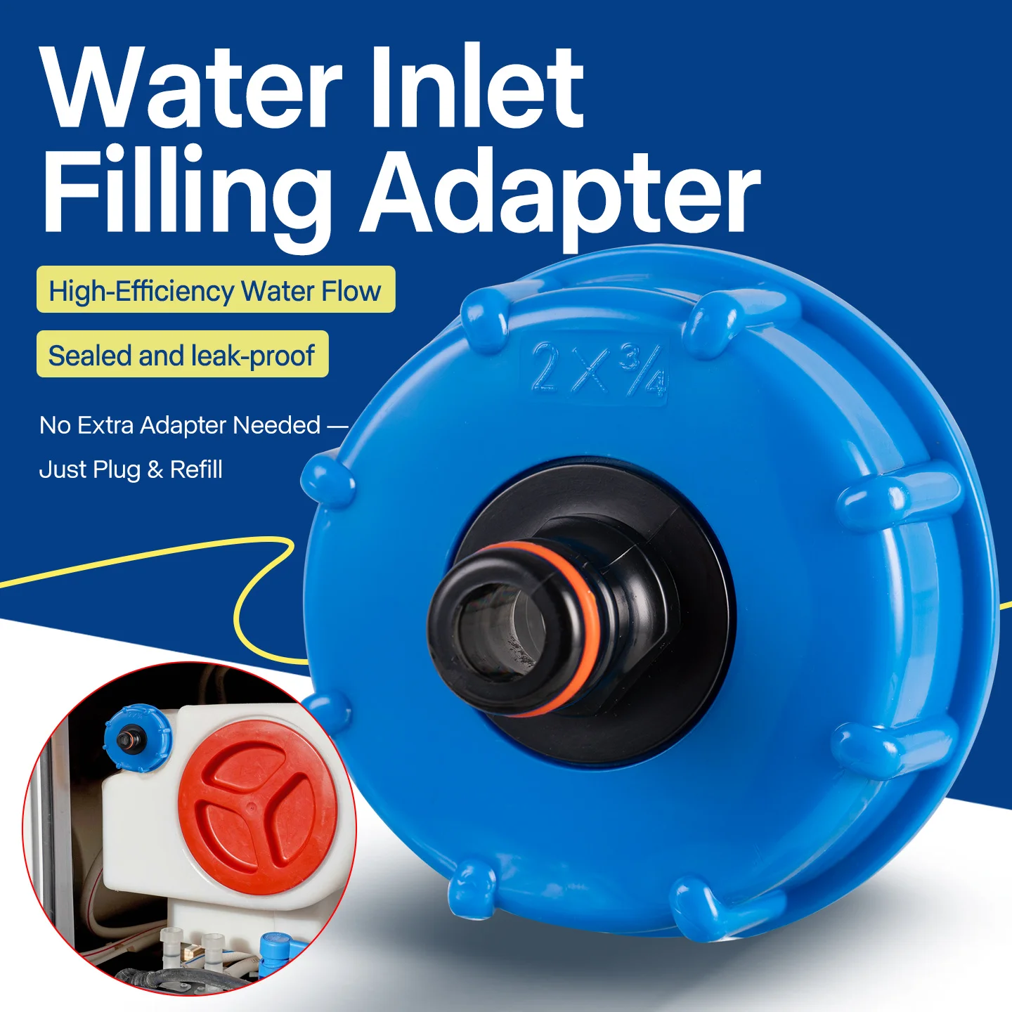 

RV Water Tank Filler Adapter for Caravan Camper Motorhome Garden Hose Quick Connector