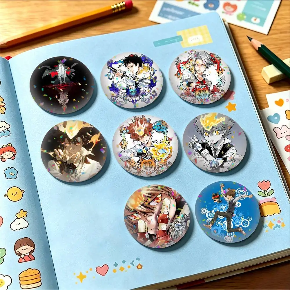 Cool Japan Anime Reborn 25 32 44 58 75mm Badges Personalized Round Brooches Pins Accessory Gift
