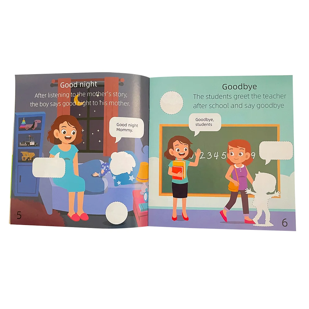 Concentration Training Stickers Books for Kids Learning Toy Preschool Educational Daily Communication Cartoon English Sticker