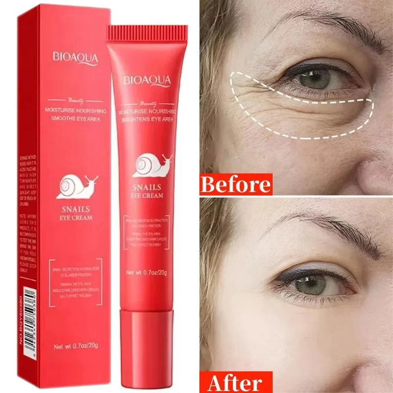 

Snail Anti Wrinkle Eye Cream Anti Aging Fade Fine Line Dark Circles Bags Puffiness Under Eyes Brighten Tighten Korean Skin Care