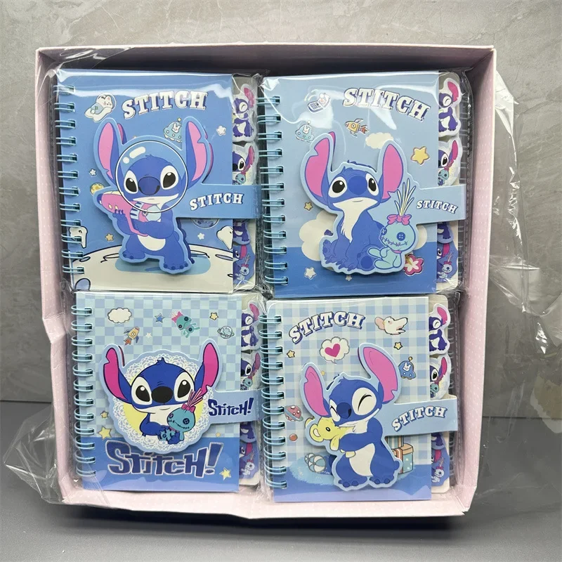 Nowy 12szt Disney Stitch Square Sorting Coil Book Starry Baby Stitch Split Page Notatnik z klamrą magnetyczną Hurtownia prezentów dla dzieci