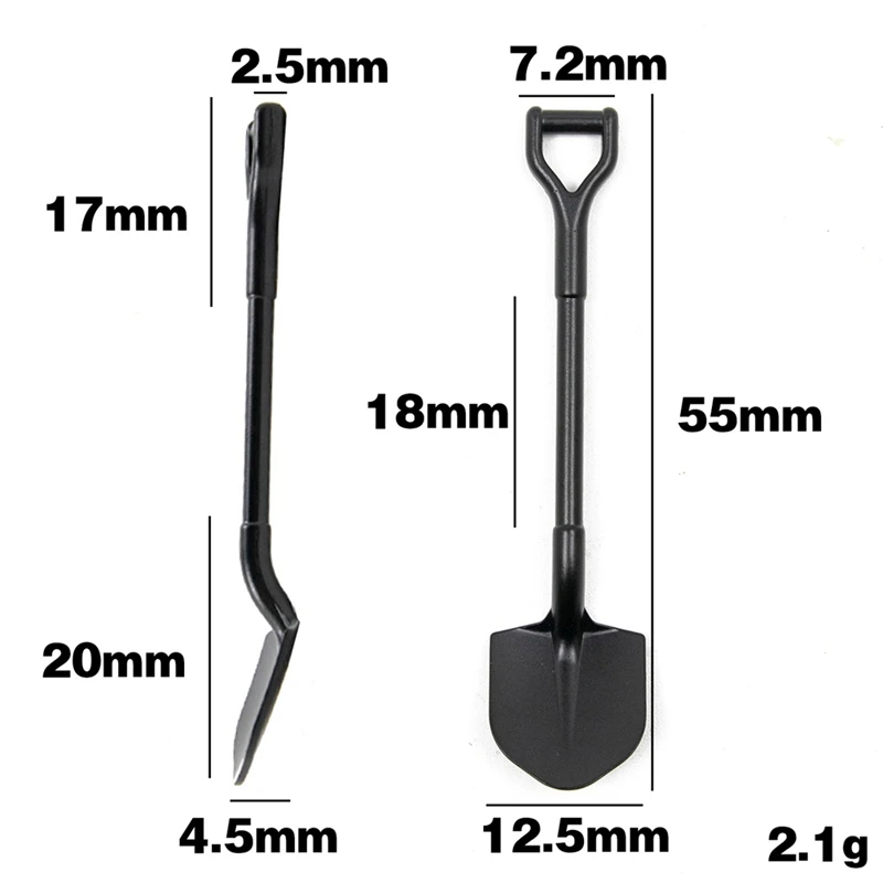 55X12.5Mm Simulation Metal Shovel Decoration For TRX4M Axial SCX24 AX24 FCX24 1/18 1/24 RC Crawler Car Upgrade Parts