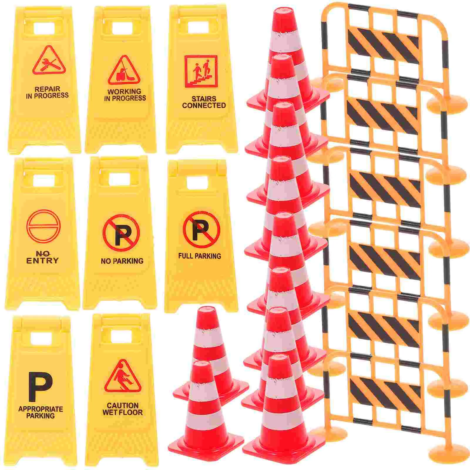 Simulated Roadblock Childrens Toys Miniature Traffic Cones Kidcraft Playset Small Street Sign The