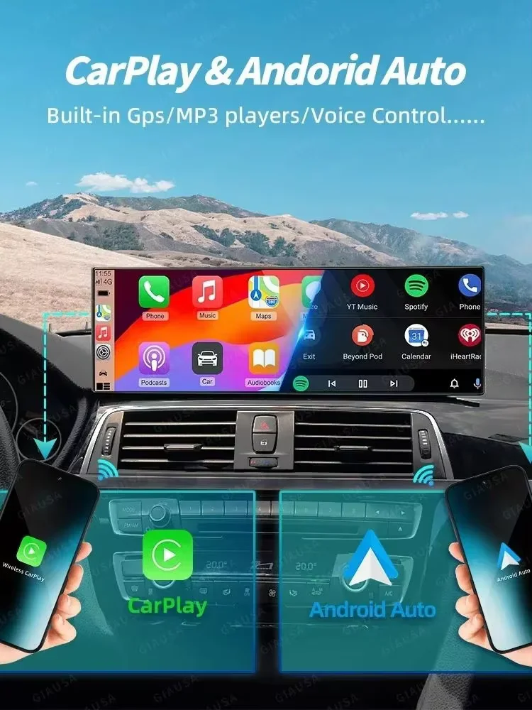 14.9 Inch Wireless Carplay Auto Car Multimedia Navigation Touch Screen For BMW 5 Series F07 F10 F12 F15 F18 2011 -2017 CIC NBT