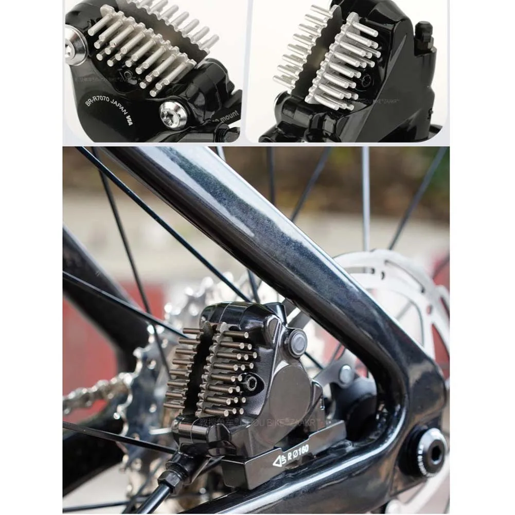 AL6061 Backplate Disc Brake Pads Ice Column Cooling Fins Three-dimensional Cooling Array Quiet for Performance Bicycle Brake