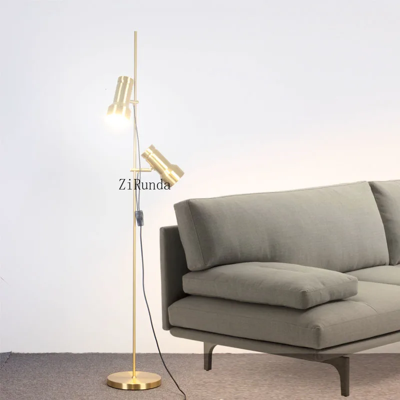 Lampadaire bicolore à angle réglable, style créatif, salon, bureau, chambre à coucher, double commande