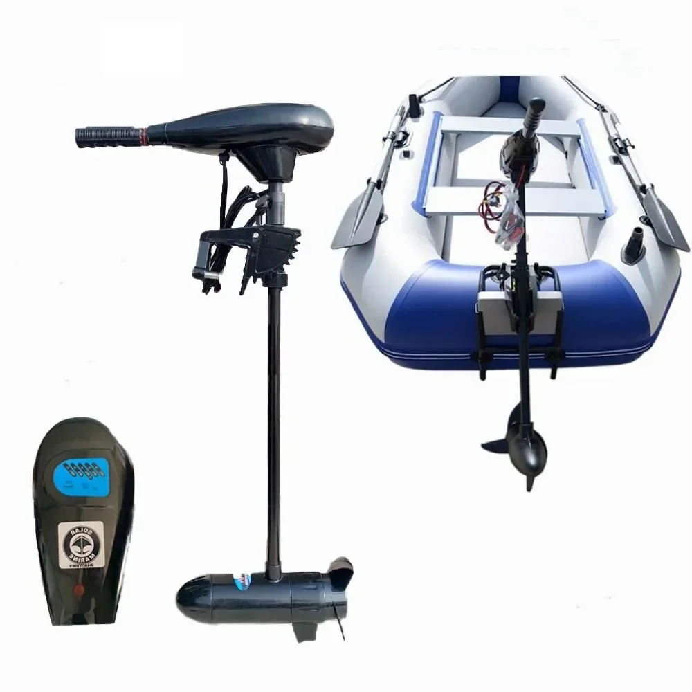 

50lb DC 12V Outboard Engine Electric Trolling Motor Transom Mounted with Three Leaves of Propeller Screw