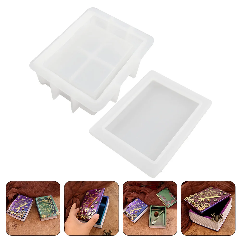 

1Set DIY Silicone Mold Book Shaped Storage Box for Epoxy Resin Casting Flexible Reusable Trinket Box Mold Handmade Craft